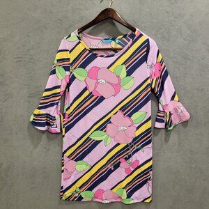 Tori Richard Honolulu Dress Womens Small Hawaiian Floral Soft Stretch Resortwear